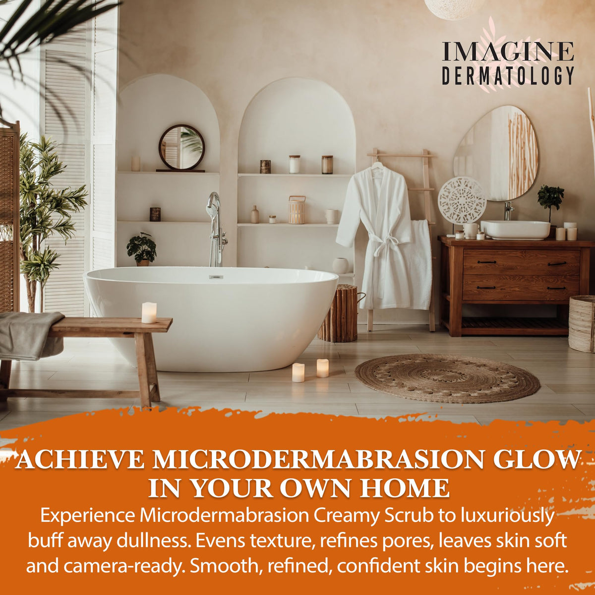 At home microdermabrasion gel exfoliator packaging for smoothing uneven Indian skin texture