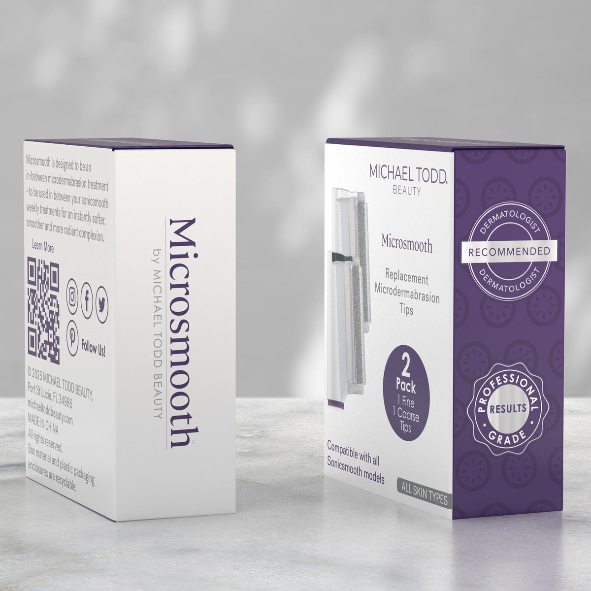 Back packaging details showing instructions for the Microsmooth microdermabrasion refills.