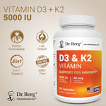 Dr. Berg 7-in-1 bioavailable formula vitamin D3 K2 bottle showing supplement facts