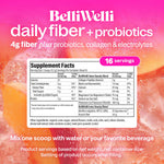 Belli Welli prebiotic fiber powder containers with organic ingredients callouts