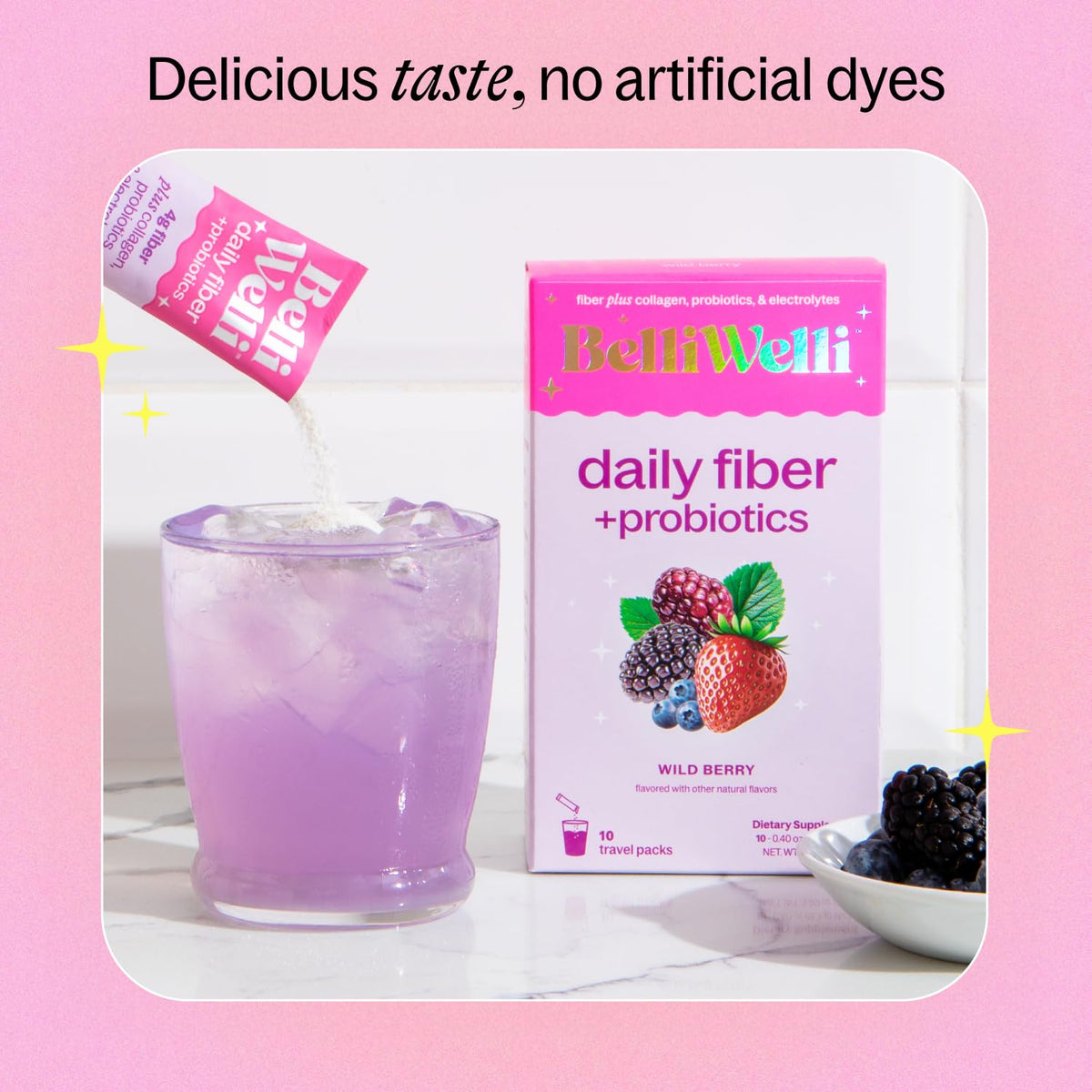 Premium low bloat daily fiber supplement for women and men