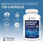 Dr Berg Magnesium Glycinate supplement panel facts displaying 4-in-1 mineral ingredients