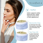 Ayadara natural sulfur and tea tree oil cream jar for clearing chest and back blemishes