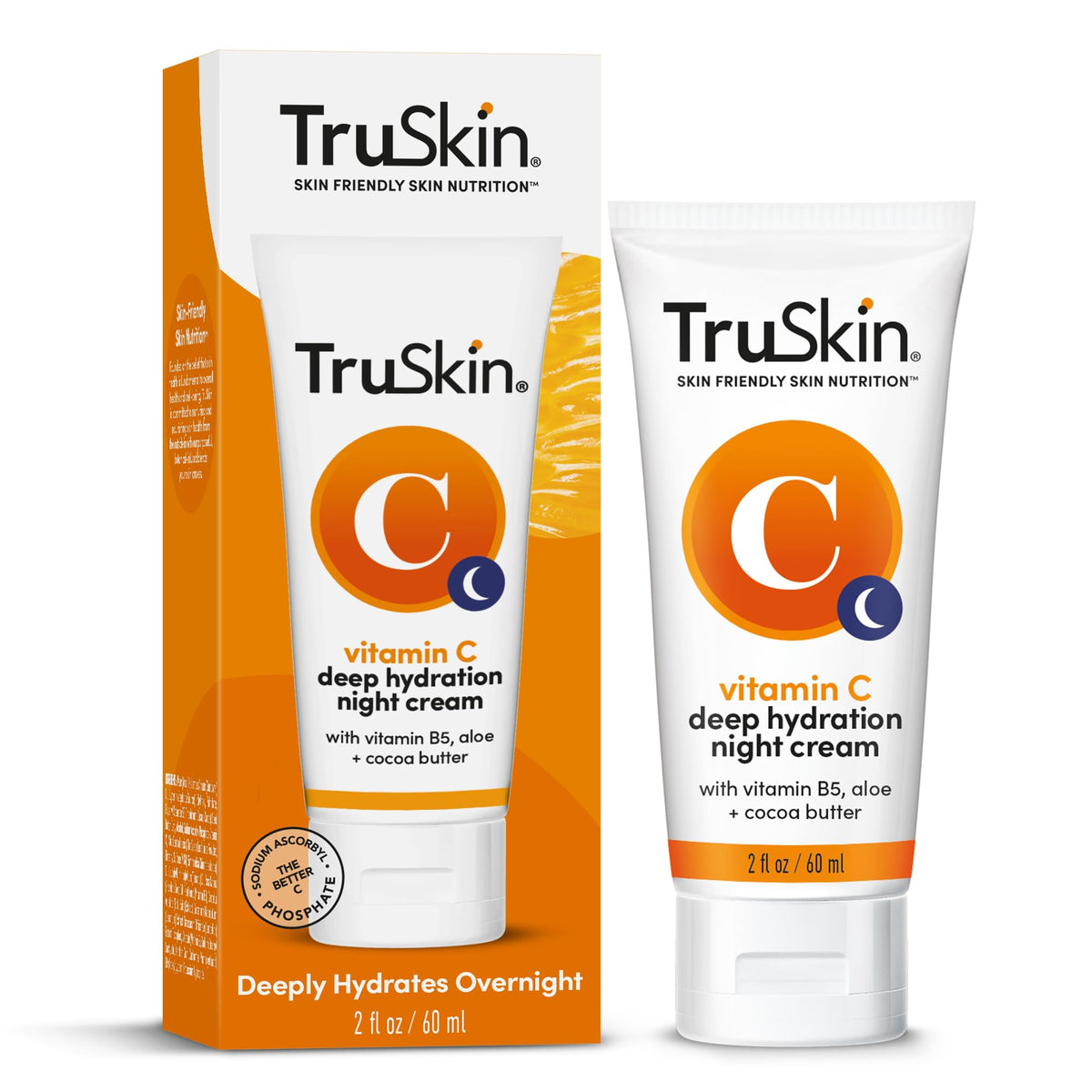Side profile of TruSkin premium skincare cream tube showing exact fluid ounce measurements