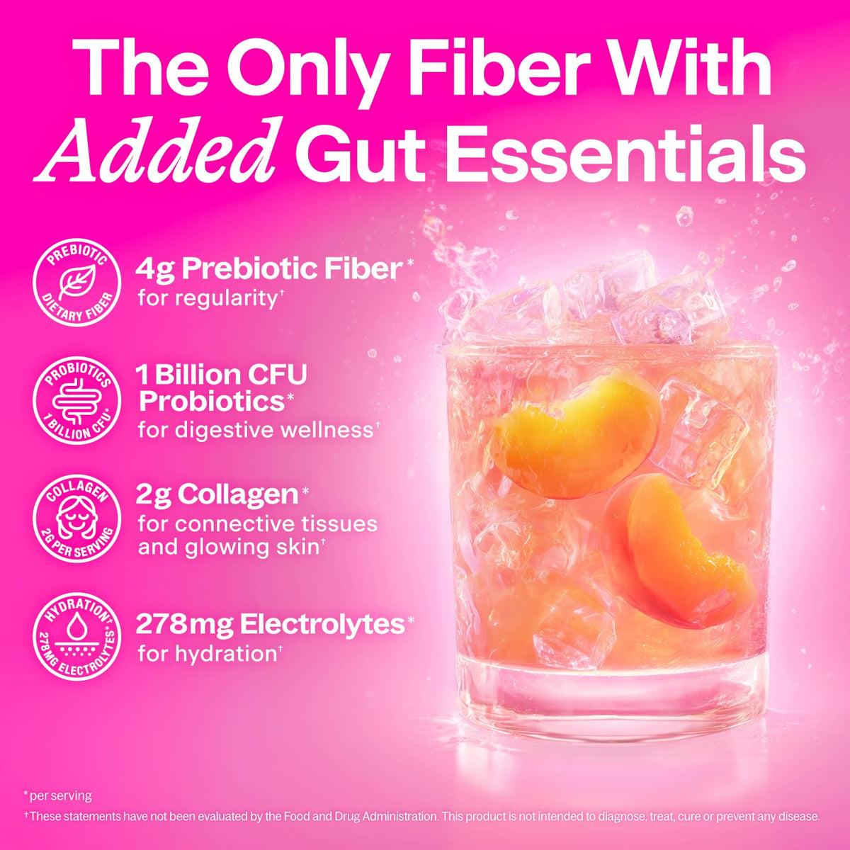 BelliWelli organic fiber powder with collagen and probiotics mixed smoothly in a glass of water.