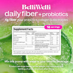 BelliWelli Wild Berry fiber powder container display highlighting the premium gut health and collagen blend.