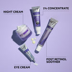Fragrance free No7 anti wrinkle concentrate bottle designed for adult nighttime skincare routine