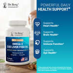 Dr. Berg EPA and DHA rich cod liver oil capsules for heart and brain support