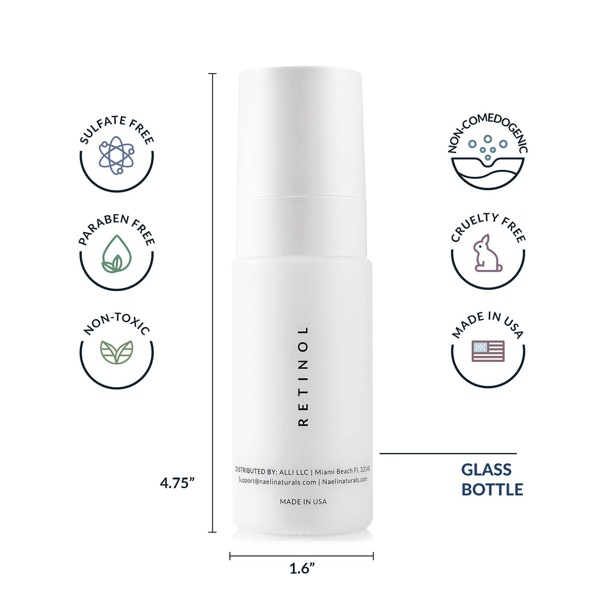 Texture shot of NAELI lightweight non greasy retinol moisturizer on skin