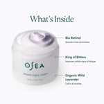 OSEA clean beauty night cream packaging showing algae derived bio retinol ingredients