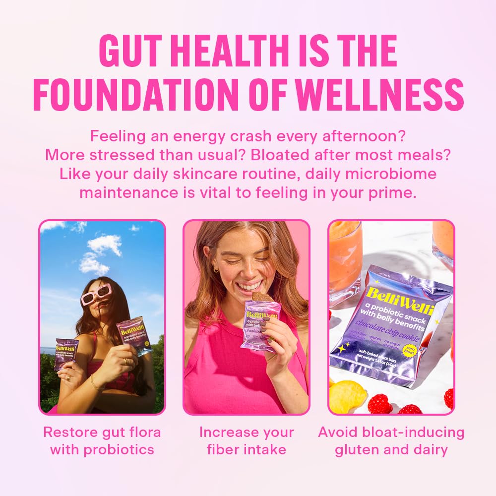 BelliWelli digestive health snack bars pack of eight for sensitive stomachs