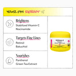 Side view of Derma E Vitamin C moisturizer highlighting the ingredient list and product sizing details.