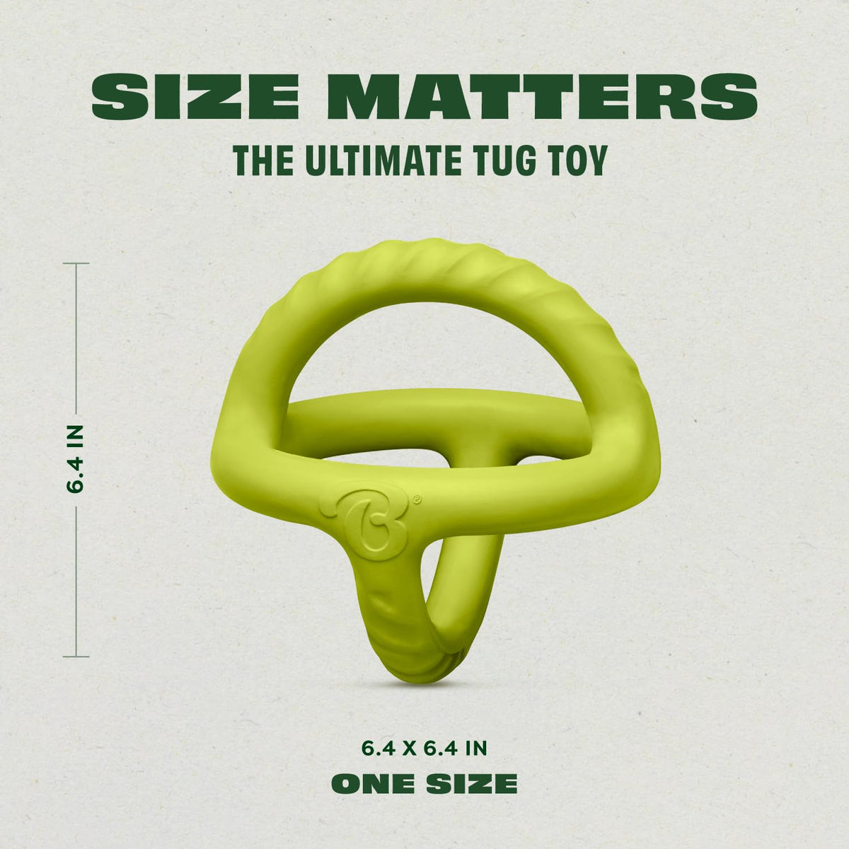 Dishwasher safe natural rubber pet toy close up view