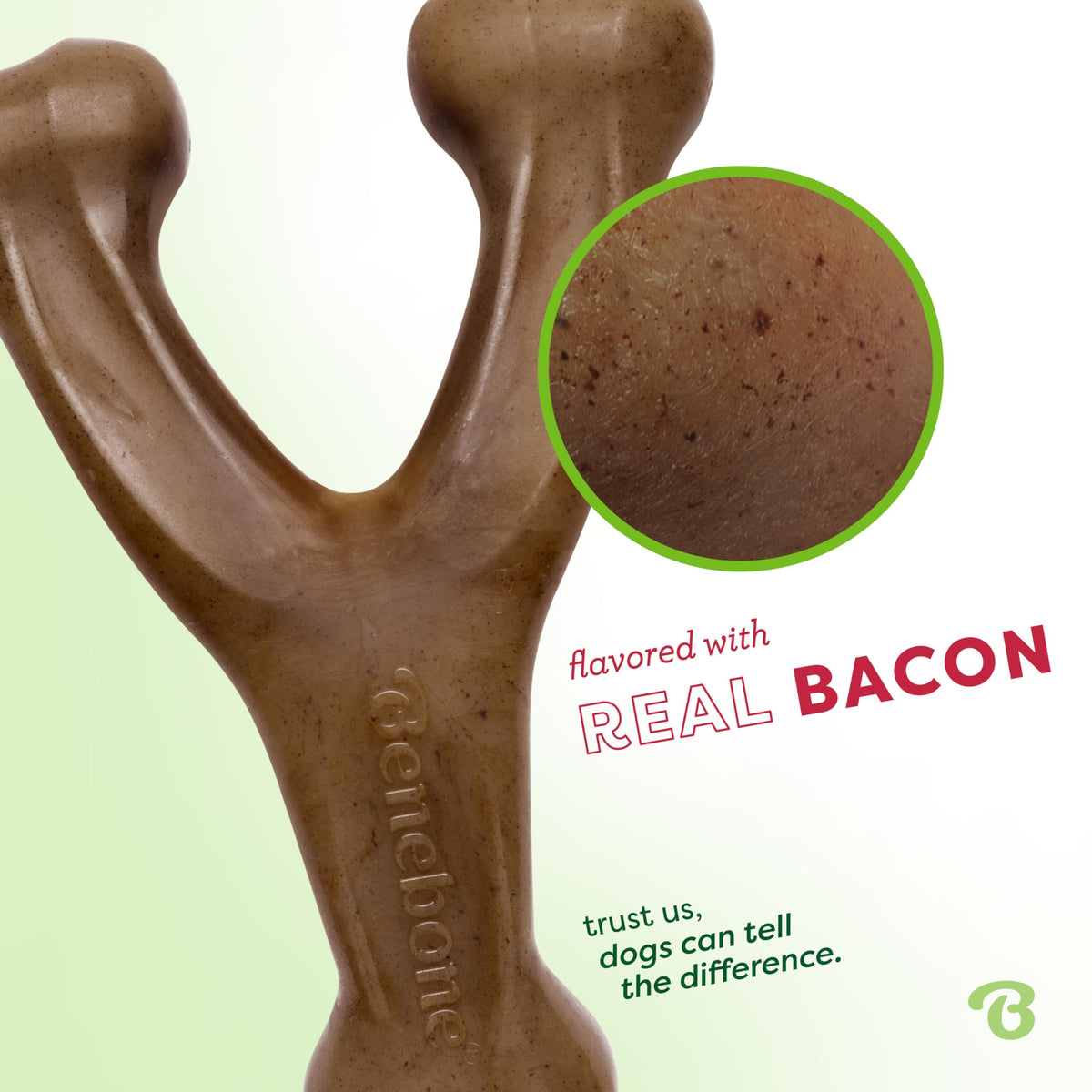 Benebone medium chew toy showing Y-shaped curved design