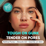 Kindshine hydrocolloid pore strips applied to nose for acne