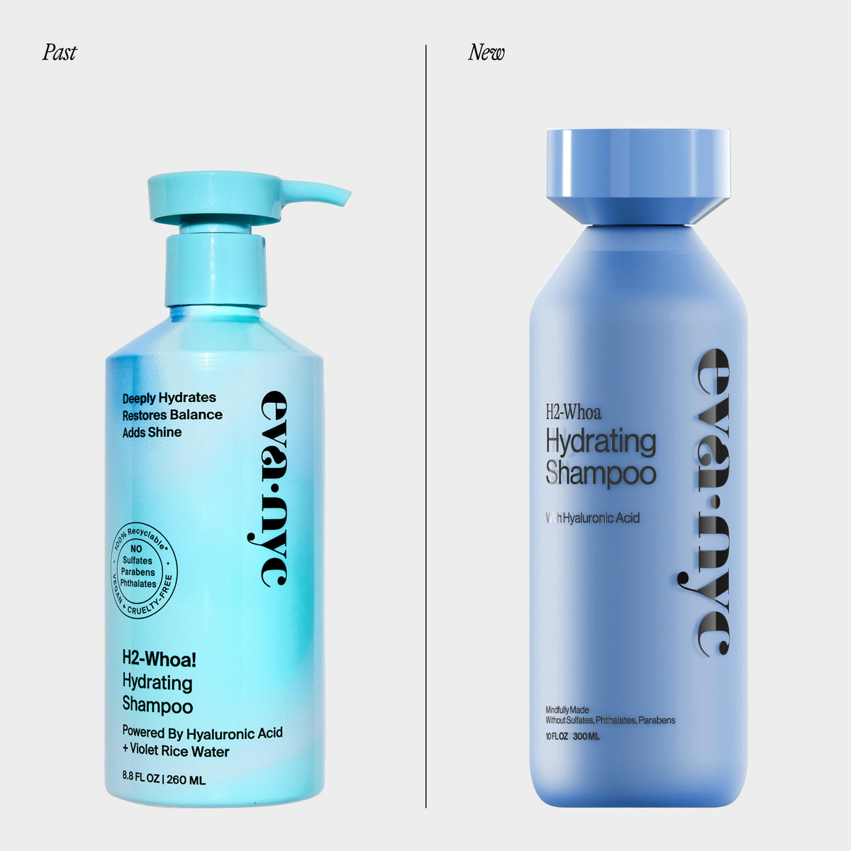 Sulfate free moisturizing shampoo with hyaluronic acid ingredient callout