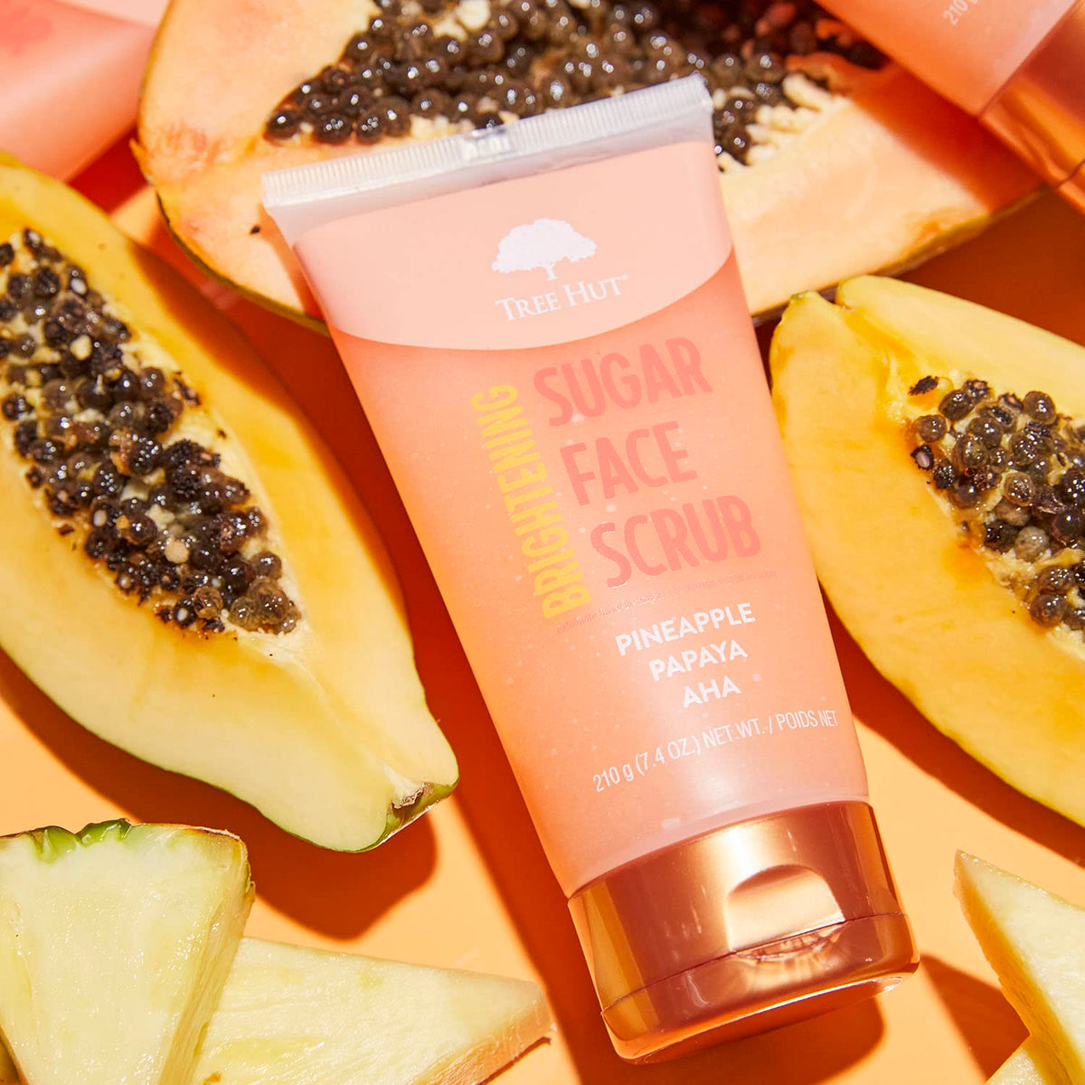 Tree Hut pineapple and papaya enzyme exfoliating scrub application view