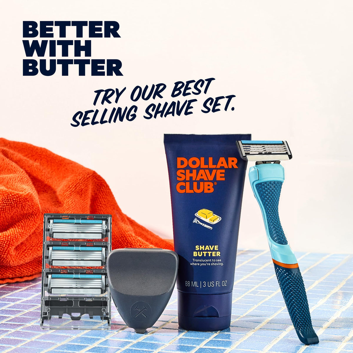 Dollar Shave Club exfoliating cream texture with jojoba esters