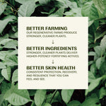 Back label of Thrive natural care face scrub displaying ingredients and usage directions