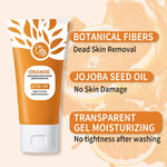 H N R facial peeling gel texture being massaged on skin showing peeling action.