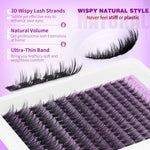 EYDEVRO DIY lash extension kit display showing the lightweight waterproof manga style clusters.