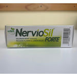 NervioSil Forte herbal dietary supplement container showing ingredients and label details