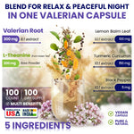 Herbpy 100 vegan capsules bottle showing 5in1 stress relief herbal blend