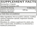 Premium imported packaging of Futurebiotics Valerian Root 1200mg for bedtime relaxation and sleep wellness.