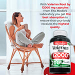 Close up view of the ultra high absorption herbal capsules from the Fito Medics Lab Valerian Root bottle.