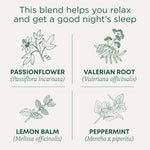 Traditional Medicinals caffeine free sleep aid tea box back view with brewing steps