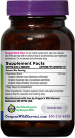 Oregons Wild Harvest Muscle Relax organic capsules supplement facts and ingredient label view
