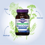 Oregons Wild Harvest Muscle Relax valerian and skullcap capsules package side view