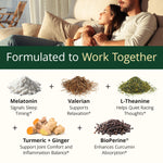 Vimerson Health Melatonin and Valerian Root bottle angled presentation showcasing premium packaging