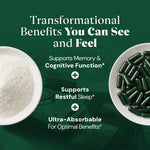 Plus Ultra Magnesium L Threonate with valerian root bottle standing upright on a clean wellness lifestyle background.
