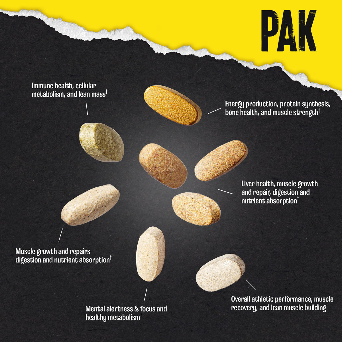 Animal Pak nutrition facts label showing vitamins amino acids and zinc details