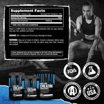 Authentic workout supplement for strength and muscle growth container base view