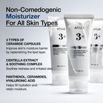 Anua glass skin starter kit cream texture demonstration on hands.