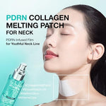 Anua PDRN Collagen Melting Patch close up illustrating the thin film texture for neck wrinkles