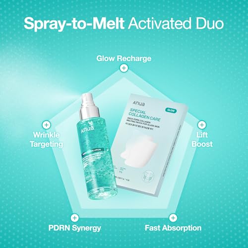 Texture shot of the hydrating PDRN capsule mist spraying finely.