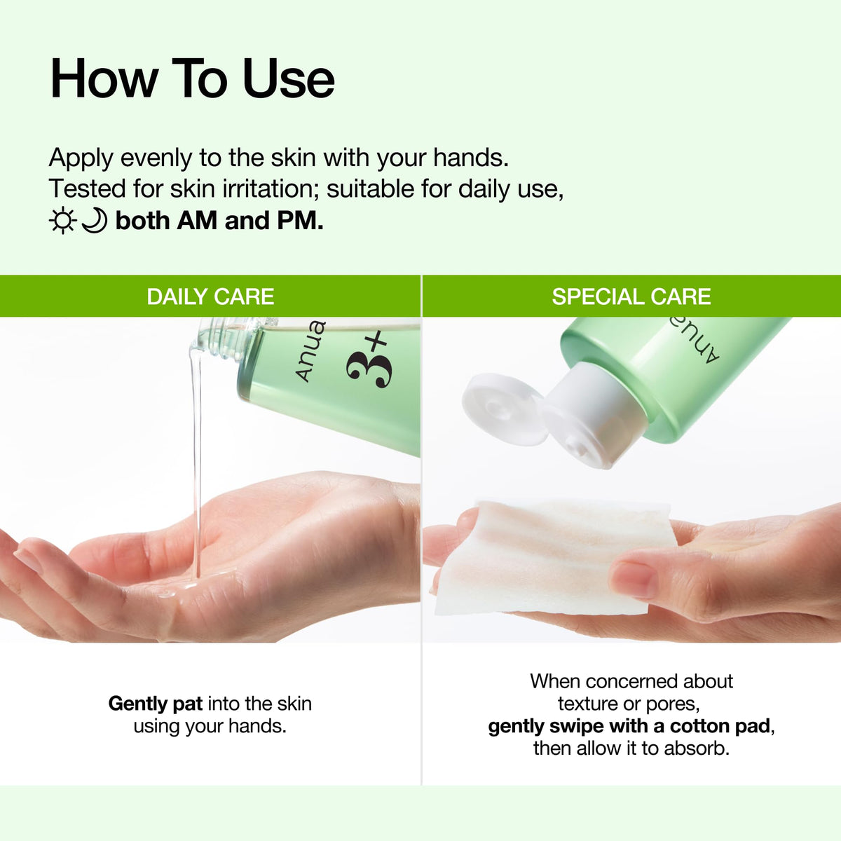 Anua Heartleaf facial cleanser being squeezed out to display the dense lathering formula with heartleaf powder