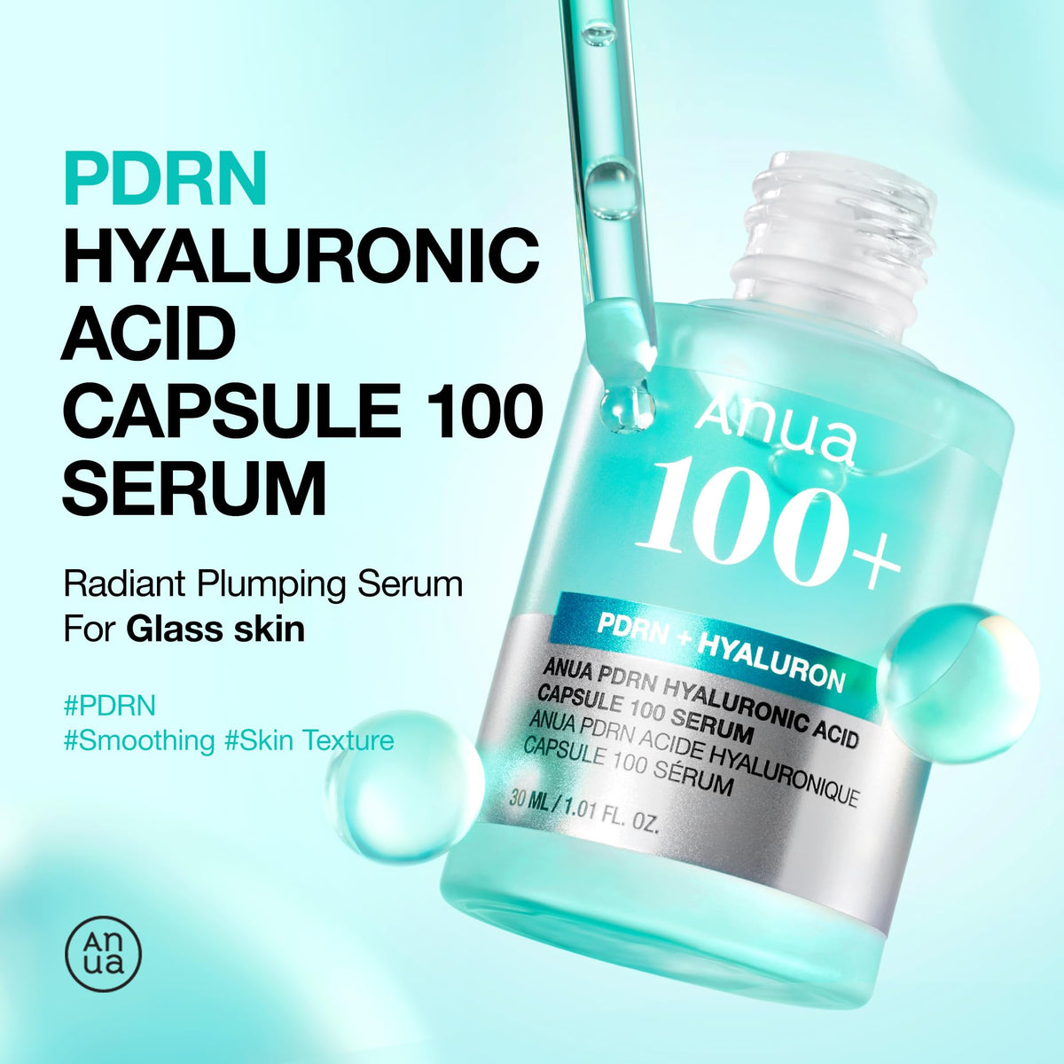 Anua Hyaluronic Acid capsule serum for an instant moisture plumping effect