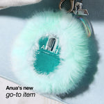 The complete ANUA PDRN Glow Boost special set showing the thirty-milliliter hydrating mist bottle and plush mint keyring accessory.