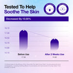 Before and after results showing reduced redness and impurity absorption on sensitive skin