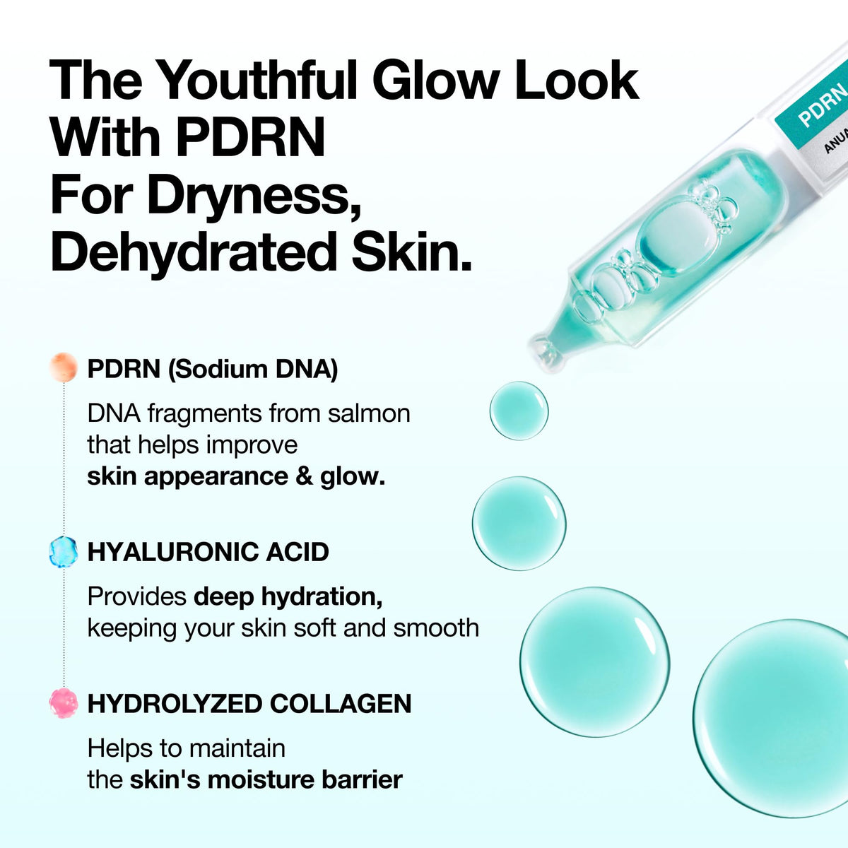 Anua Korean Glass Skin Serum individual blister pack showing lightweight gel texture