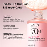 Authentic imported Anua peach extract serum packaging details
