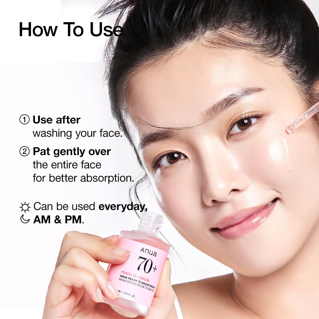 Anua glass bottle skincare product targeting dullness and large pores