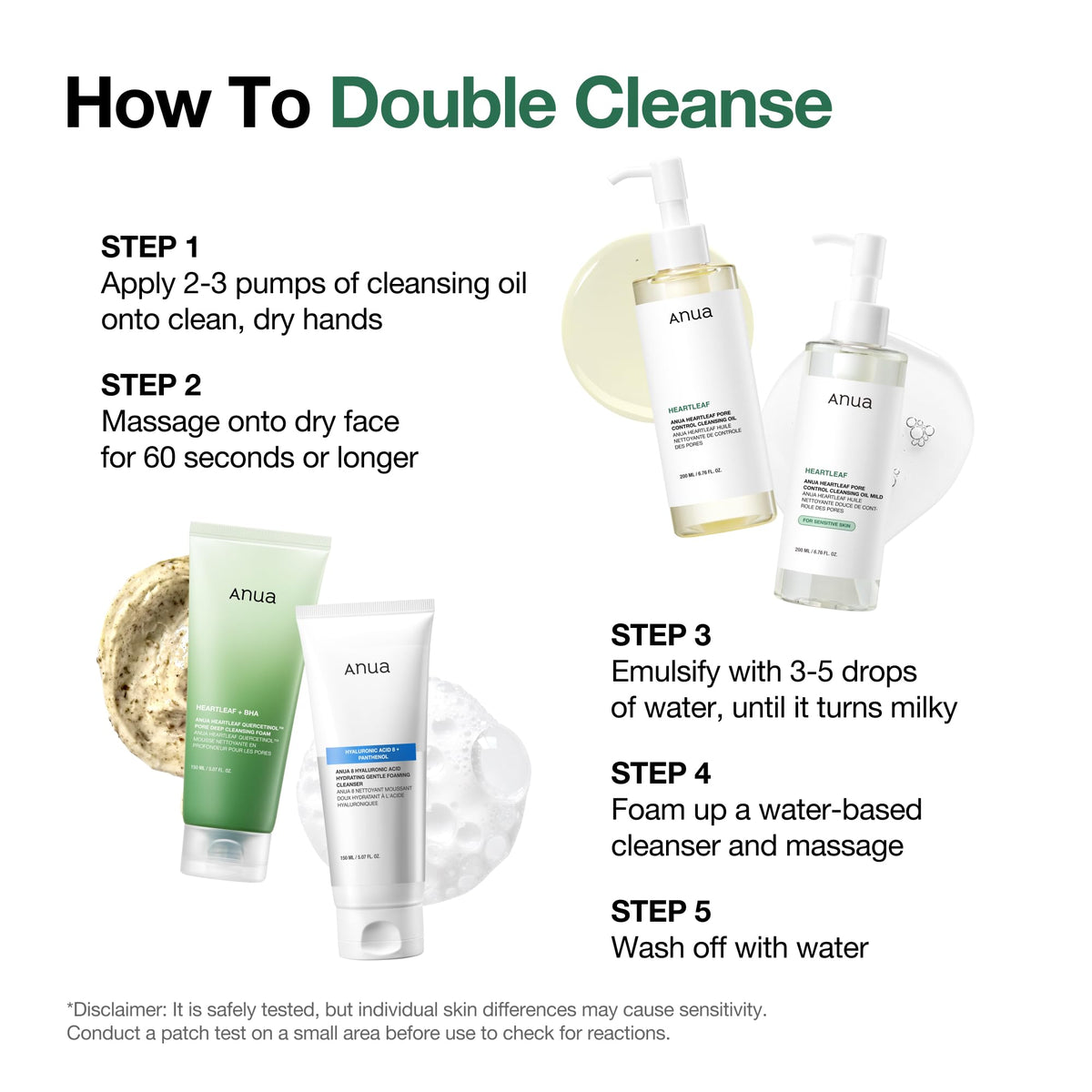 Anua heartleaf pore control cleansing oil packaging box details