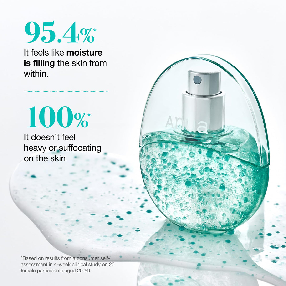 Anua Korean skincare hydrating mist demonstrating its lightweight and non sticky absorption