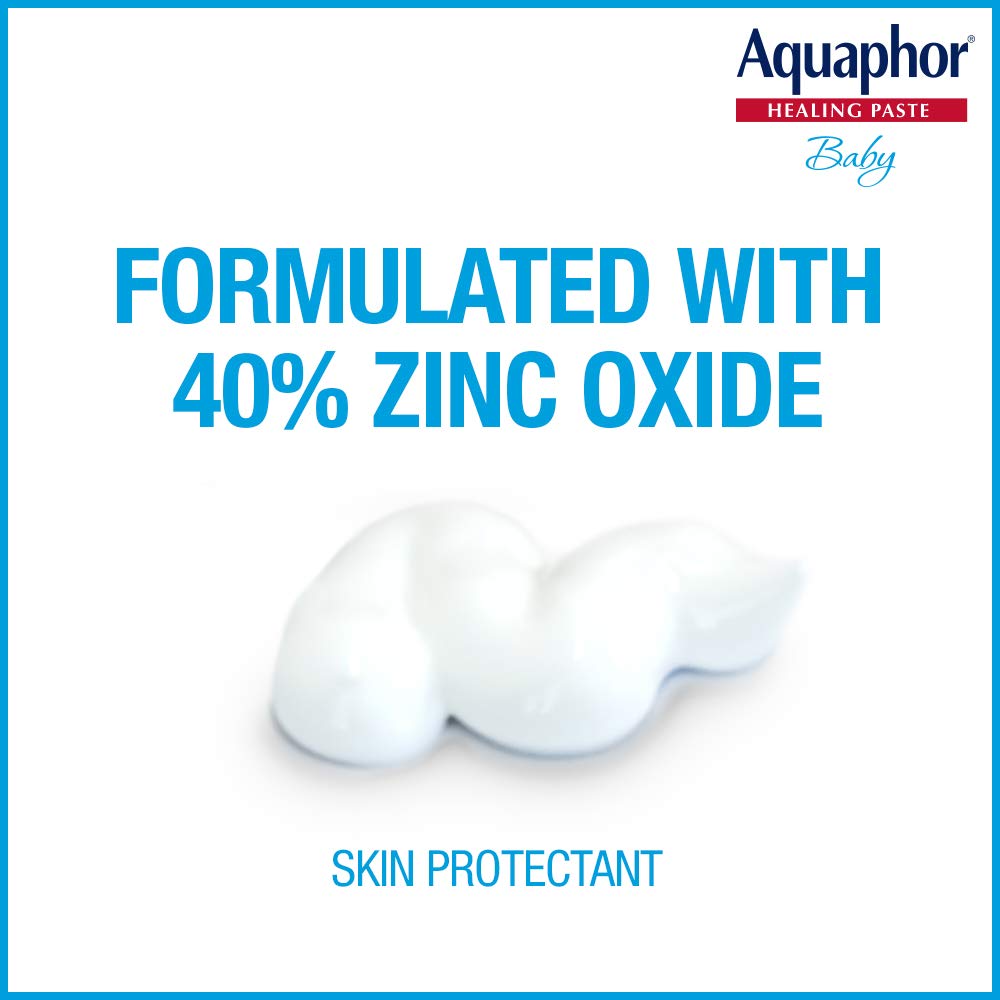 Aquaphor maximum strength forty percent zinc oxide paste tube showing product details