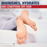 Skincare product display showing the hydrating foot socks alongside natural avocado oil illustrations.